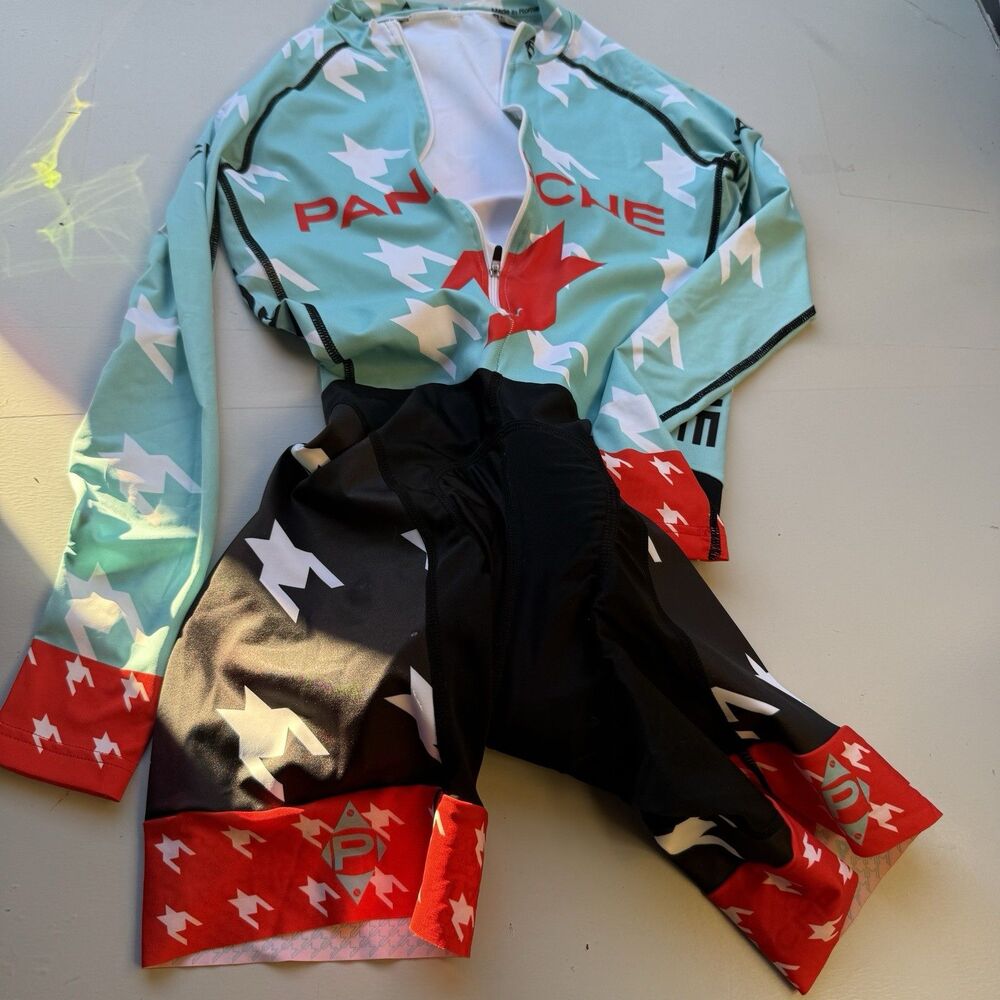 Panache Cycling Skinsuit Womens small Aero Padded Race Suit Long Sleeve EUC